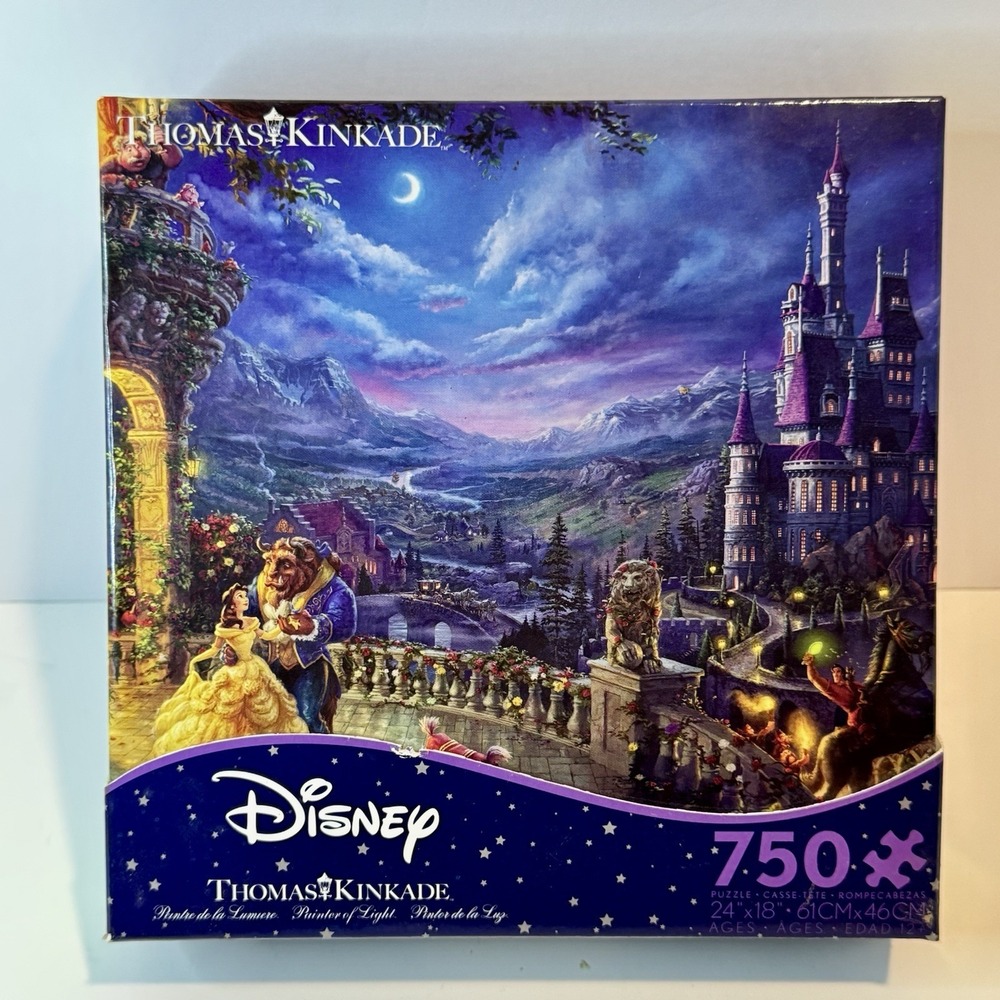 Disney Thomas Kinkade Beauty and the Beast "Dancing in Moonlight" 750pc Puzzle